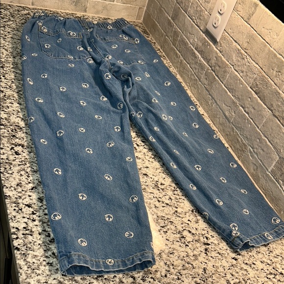 BDG Blue and White Straight Leg Pants with Unique Pattern - Picture 4 of 11